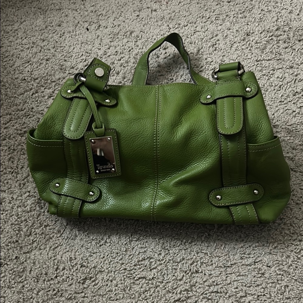 Green Leather Tote Bag